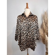 Chemise longue liquette léopard grande taille