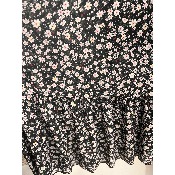 Robe longue bohème imprimé noir fleurie taille 36