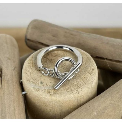 Bague Vintage Argent 925 Ukraine - Taille 58, Pierre Zircon - Bijou Ancien Occasion