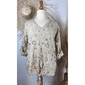 Tunique noue broderie anglaise bohme grande taille