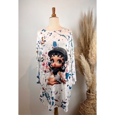 Chemisier Femme Betty Boom Marron - Taille 36, Polyester, Manches Raglan Longues - Occasion Très Bon état