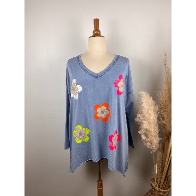 Lea Tunic in Coton Mousse Fleurs