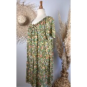 Robe bohme liberty manches courtes grande taille