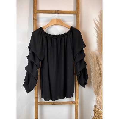 Tunique Blouse En Viscose Noir HIGH USE – Taille 38 – Neuf Avec étiquettes – Style Formel