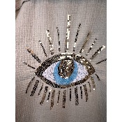 Chemise en gaze de coton oeil sequins blanche 36 - 44