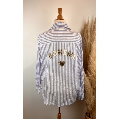 Chemise légère rayée bohème grande taille