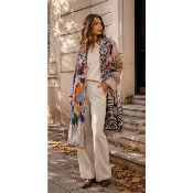 Manteau en suédine fleur multicolore oversize