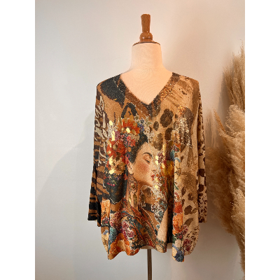 Pull lurex Frida manches longues grande taille