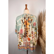 Pull lurex manches courtes girafe grande taille