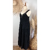 Robe longue bretelles crochet dentelle bohème grande taille