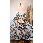Robe longue bretelles tête de mort grande taille