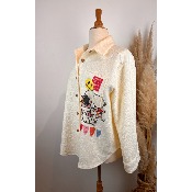 Veste sherpa imprimée Snoopy grande taille