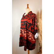 Chemise imprimé feuilles coeur grande taille 56/58