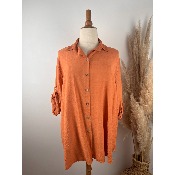 Chemise unie en crêpe de viscose grande taille