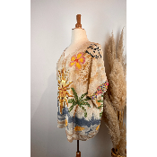 Pull lurex manches courtes soleil grande taille