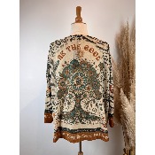Pull lurex manches longues mandala arbre de vie Grande Taille