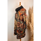 Robe imprimé naïf mandalas + écharpe grande taille