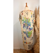 Robe longue lurex palmier argenté grande taille