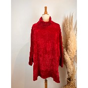 Tunique pull en velours col boule grande taille