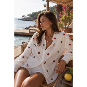 Chemise coton fraises cerises en sequins
