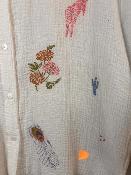 Chemise en gaze de coton brodée  grande taille