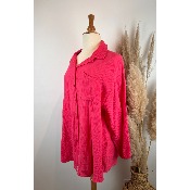 Chemise en gaze de coton manches longues grande taille 50-54