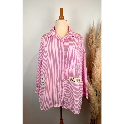 Chemise rayée à patchs grande taille