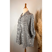 Chemise rayée en lin grande taille