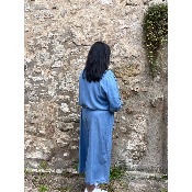 Combinaison en tencel bleu grande taille