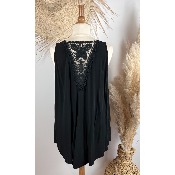 Débardeur tunique crochet papillon dos bohème grande taille