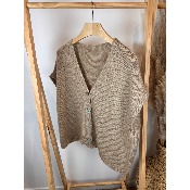 Gilet court sans manches uni grande taille