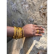 Bracelet bohème jonc bouddhiste kumlaï classique doré