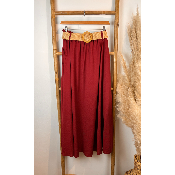 Jupe longue unie fluide avec ceinture grande taille