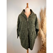 Manteau � capuche laine bouclette grande taille