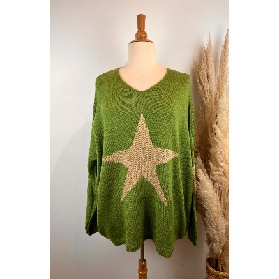 Pull en mailles étoiles lurex  grande taille