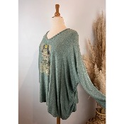 Pull ourson vert oversize 56-58 grande taille