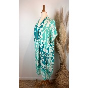 Robe viscose imprimée grande taille vert d'eau