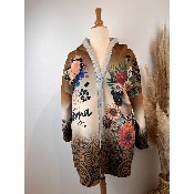 Veste velours sweat inspiration Frida oversize jusqu'au 48/50