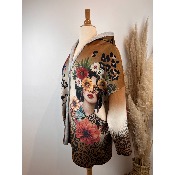 Veste velours sweat inspiration Frida oversize jusqu'au 48/50