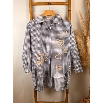Chemise coton vichy love amore 
