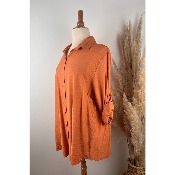 Chemise unie en crêpe de viscose grande taille