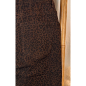 Jean coupe mom léopard chocolat grande taille