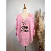 Pull cerises lopard grande taille