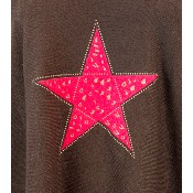 Pull étoile rose pailleté léopard grande taille