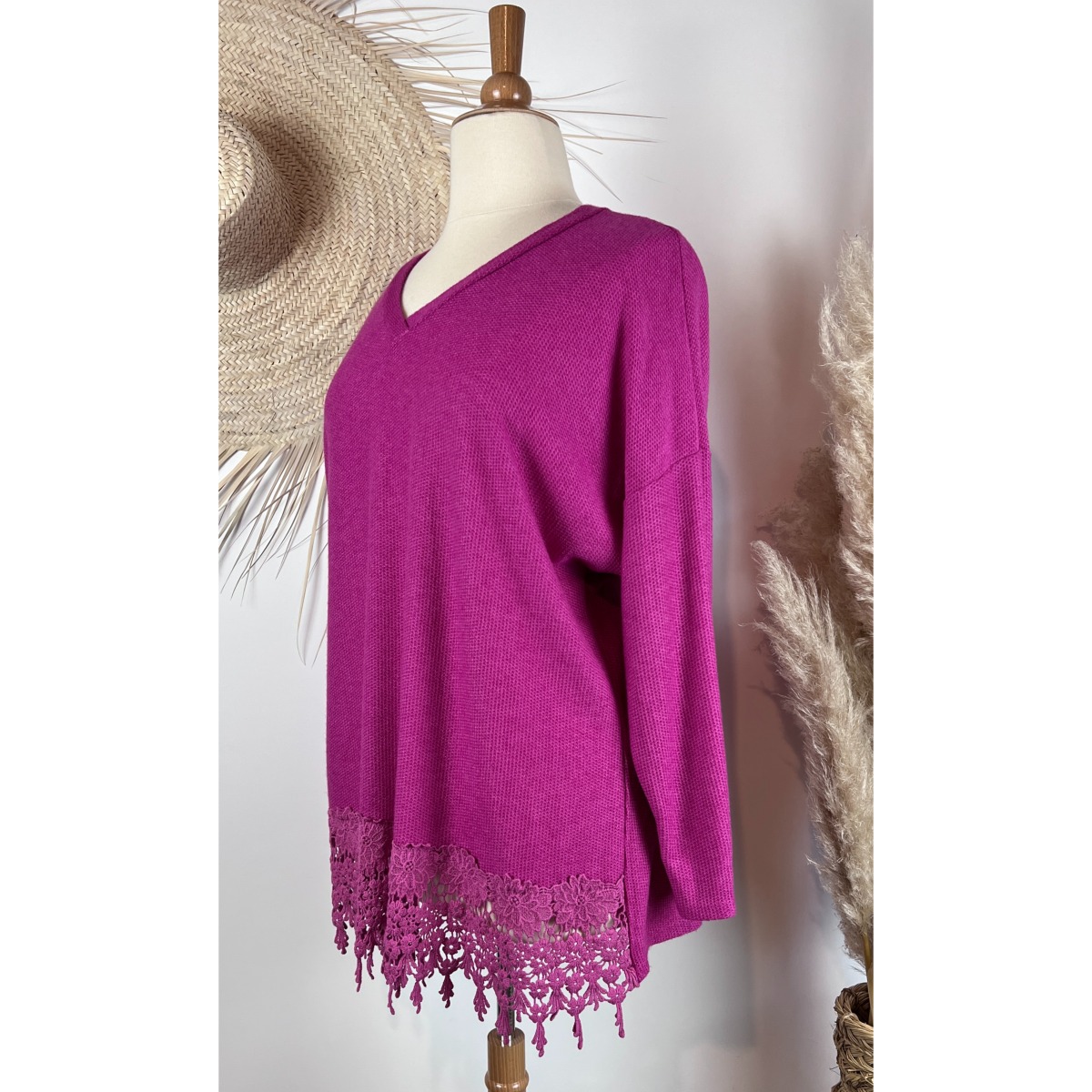 Pull Bohème En Mohair Gris Taille 44 - Occasion En Très Bon état, Style Décontracté Et Chaleureux