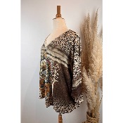 Pull lurex manches longues œil léopard Grande Taille