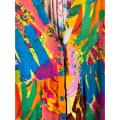 Robe imprimée multicolore orangée rose