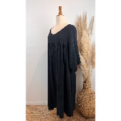 Robe longue en gaze de coton unie grande taille 