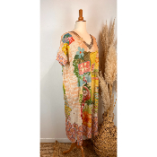 Robe longue lurex flamant rose grande taille