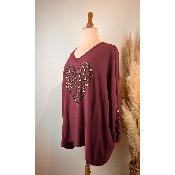 Tunique coton & tencel cœur léopard grande taille